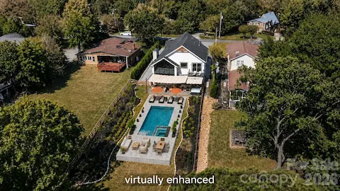 Gentle slope and no septic lines - perfect for dream pool! Virtually enhanced.
