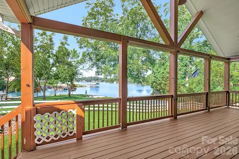 What a view from the back deck! Plenty of space for covered outdoor entertaining.