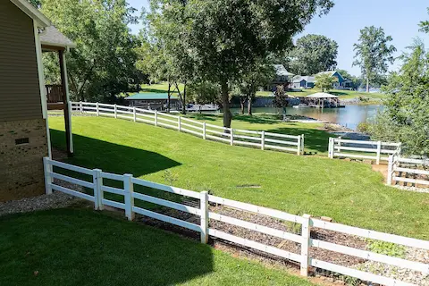 Expansive fenced in backyard