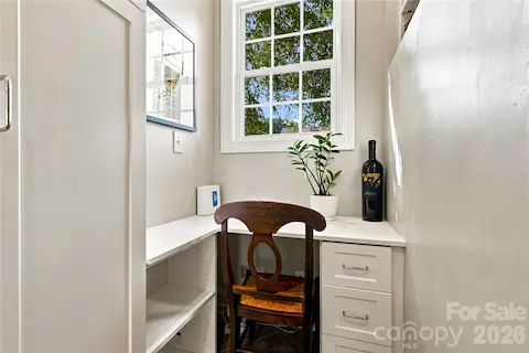 Built in office nook in mud room area