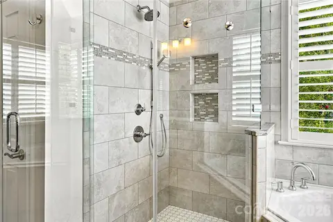 Large tiled shower
