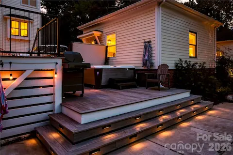 Spa lit up at night