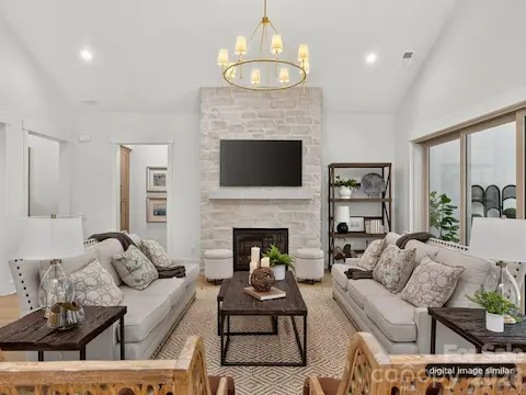 Great Room with Vaulted Ceiling