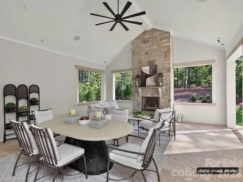Outdoor Terrace with Fireplace