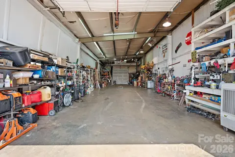 Heated garage area of building