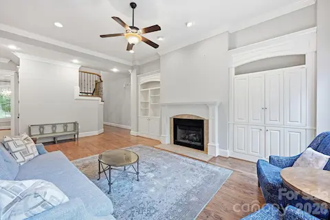 Living Room with Built-Ins