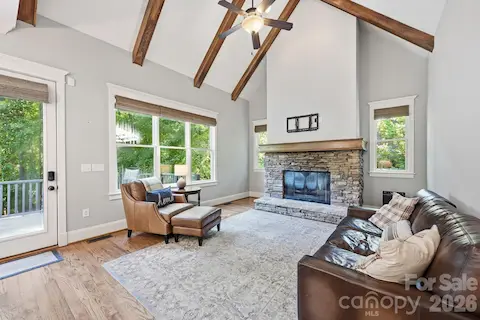 Vaulted Ceiling with Exposed Beams