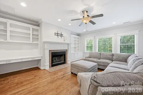 Study/Office with Built-Ins and Gas Log Fireplace