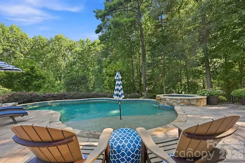 Pool with Spa in Private Backyard