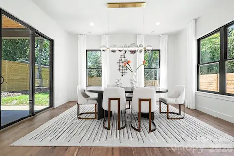 Dedicated Dining Room opens up to covered back porch