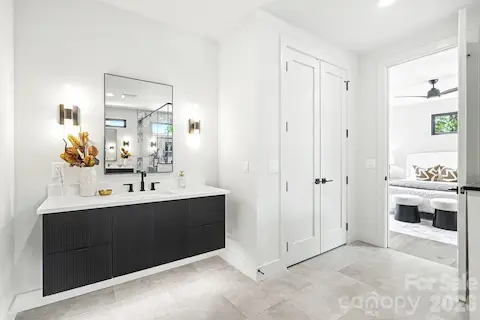 Second vanity next to private water closet