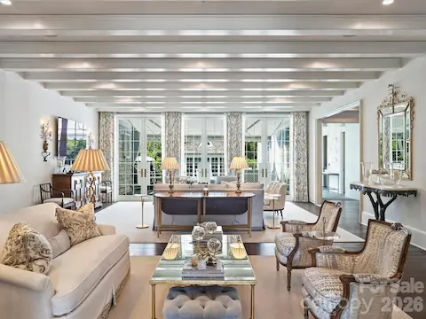 Living room opens to the large bluestone terrace.