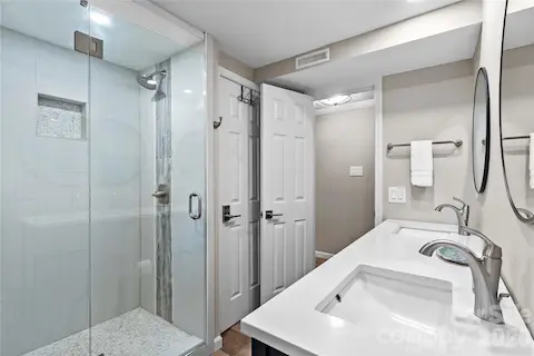 Lower level shower
