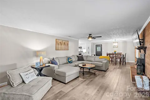 Lower level living area.