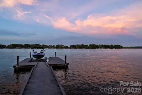 Twilight Pier/Boat Dock and wide-open Lake Norman View.