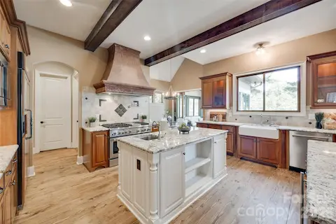 Chef's kitchen with prep island