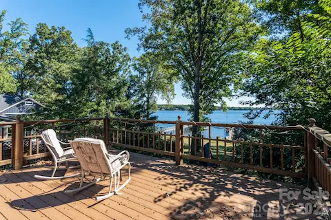 Back deck off main level with waterviews