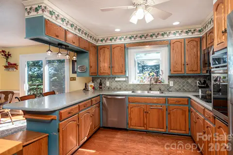 sizeable kitchen with newer appliances