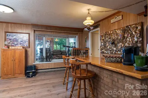 Basement bar with Lake views